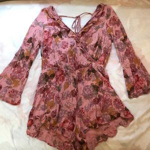 Pink floral Romper